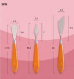 3 Pcs Metal Painting Knife Wooen Handle - Image 2