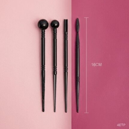 4 Pc Emboss Tool Plastic Blk