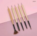5 Pc Emboss Tool With Brush Wooden 2 Side