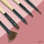 5 Pc Emboss Tool With Brush Wooden 2 Side - Image 3