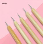 5 Pc Emboss Tool With Brush Wooden 2 Side - Image 2