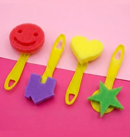 4 Pc Sponge Stamp Design Handle