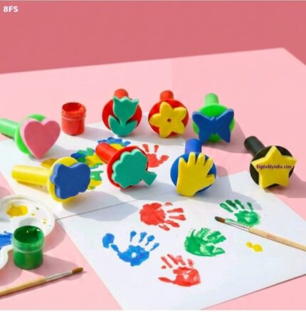 8 Pc Foam Stamp With Long Plastic Handle