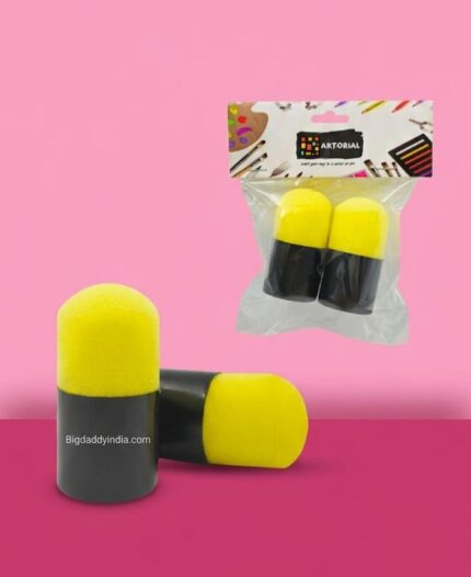 5 Pc Yellow Sponge Set Black Handle