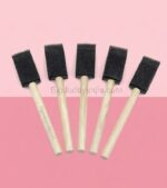 5 Pc Black Sponge Set Wooden Handle