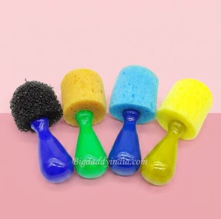 4 Pc Sponge n Art Stamp Set Plastic Handle