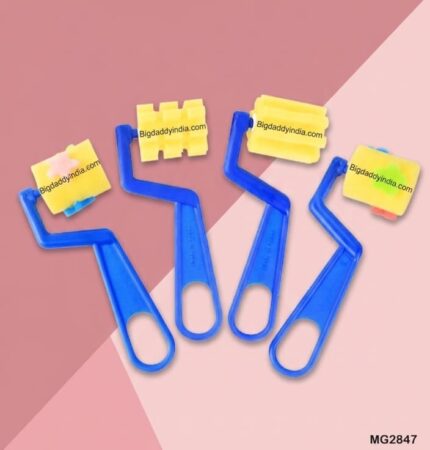 4 Pc Sponge Design Blue Plastic Handle