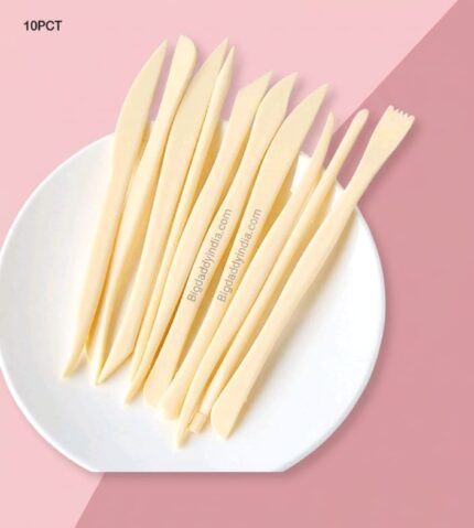 10 Pc Clay Plastic Cream Colour Set