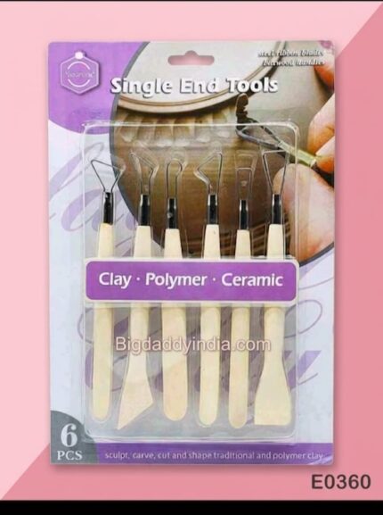 6 Pc Clay Tool Wood Handle