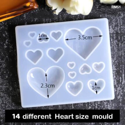 Silicon Mould 14 Heart 8.6*7.5cm