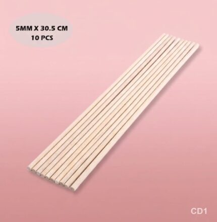 WOODEN BAMBOO STICK ROUND 30cm*5mm(10 Sticks)
