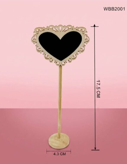 Wooden Black Board With Stand Border SS (4.3cm*17.5cm)