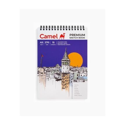 CAMEL PREMIUM SKETCH BOOK NATURAL SHADE - 270 GSM PAPER A5 15 SHEETS