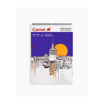 CAMEL PREMIUM SKETCH BOOK NATURAL SHADE - 270 GSM PAPER A3 15 SHEETS