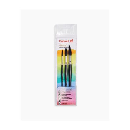 CAMEL ARTIST MOP BRUSH SET OF 3 BRUSHES