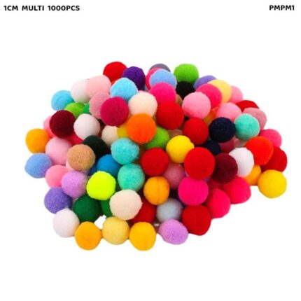 PMPM1 POMPOM BHARI 1CM SMALL MULTI COLOR 1000PCS