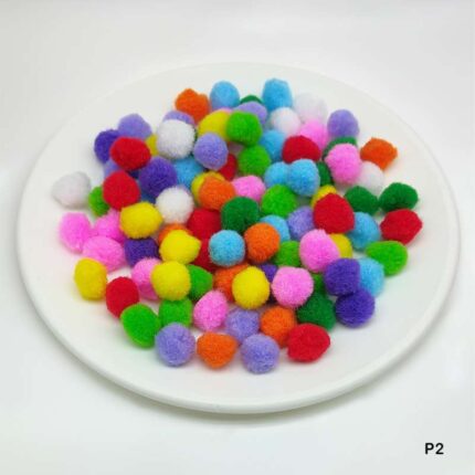 POMPOM PLAIN 2CM MIDIUM MULTI COLOR 500 PCS (P2)