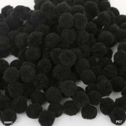 POMPOM PLAIN MIDIUM 2CM BLACK 500PC (P07)