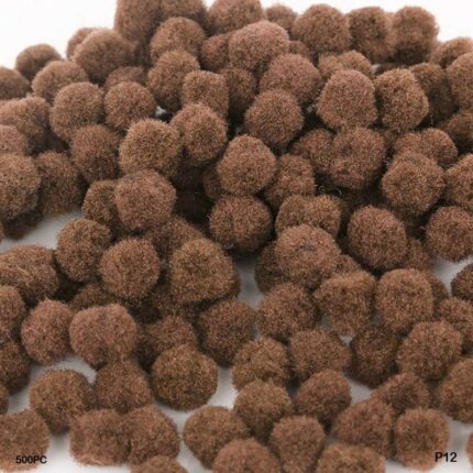 POMPOM PLAIN MIDIUM 2CM BROWN 500PC (P12)