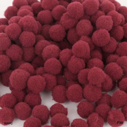 POMPOM PLAIN MIDIUM 2CM MAROON 500PC (P39)