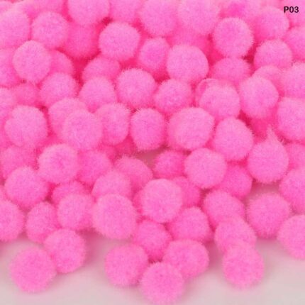 POMPOM PLAIN MIDIUM 2CM L PINK 500PC (P03)