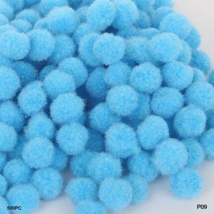 POMPOM PLAIN MIDIUM 2CM L BLUE 500PC (P09)