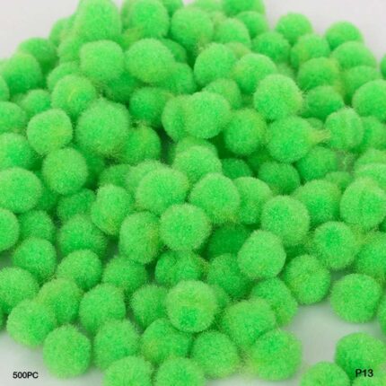POMPOM PLAIN MIDIUM 2CM L GREEN 500PC (P13)