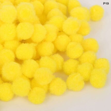 POMPOM PLAIN MIDIUM 2CM L YELLOW 500PC (P19)