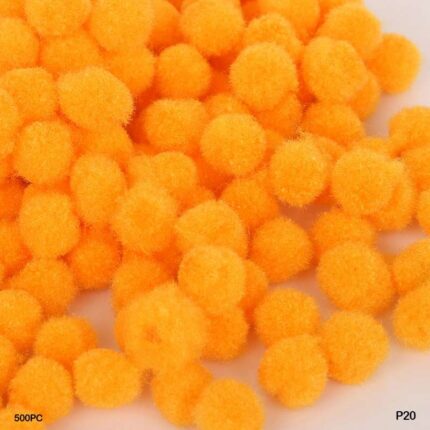 POMPOM PLAIN MIDIUM 2CM L ORANGE 500PC (P20)