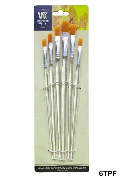 6PC PAINT BRUSH FLAT TP (6TPF)