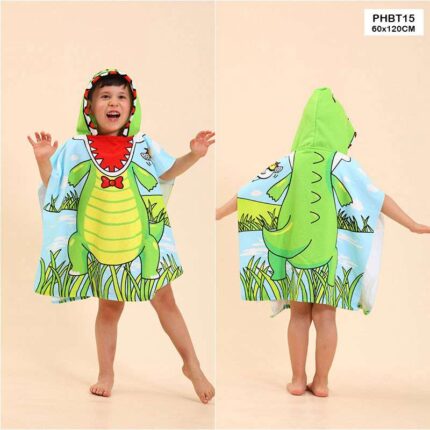 PHBT15 PRINTED HOODED PONCHO BATH TOWEL KIDS 60x120CM