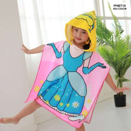 PHBT19 PRINTED HOODED PONCHO BATH TOWEL KIDS 60x120CM