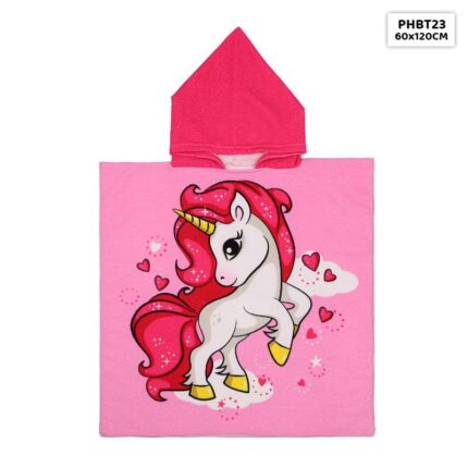 PHBT23 PRINTED HOODED PONCHO BATH TOWEL KIDS 60x120CM