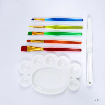 7 PC PAINT BRUSH TP COLOR WITH TRAY