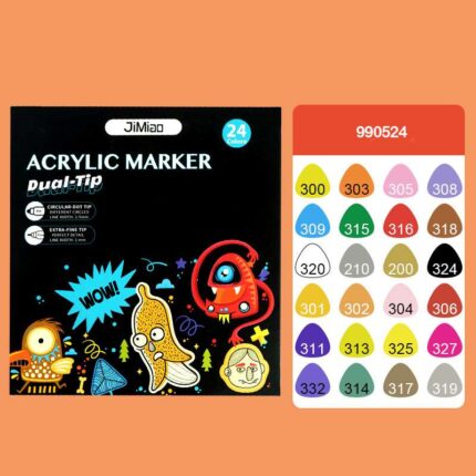 ACRYLIC DUAL TIP MARKER 24 COLOUR