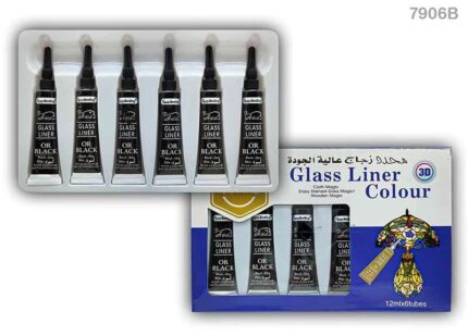 GLASS LINER 6PC COLOUR BLACK 7906B