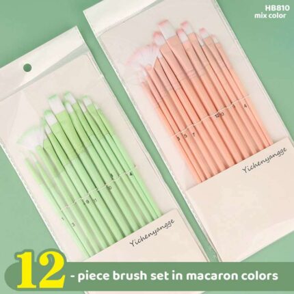 12 PCS PAINT BRUSH GLOSSY HANDLE