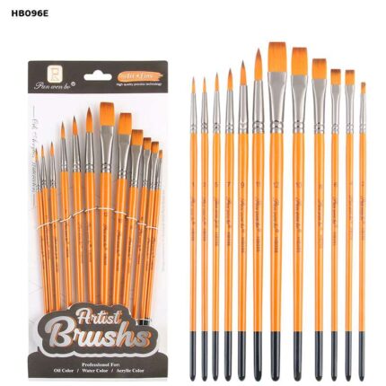 12PC PAINT BRUSH FLAT N ROUND