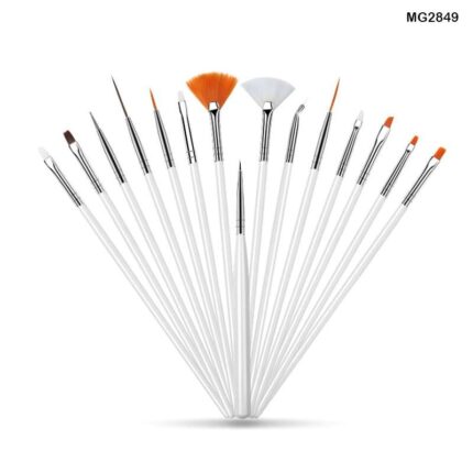 15 PCS PAINT BRUSH WHITE HANDLE CC