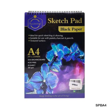 SKETCH PAD A4 BLACK SPIRAL (SPBA4)