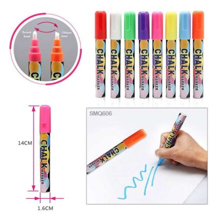 SMQ-606 CHALK MARKER 8 COLORS