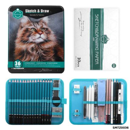 SMTZ0036 SKETCH DRAWING ART SET METAL BOX