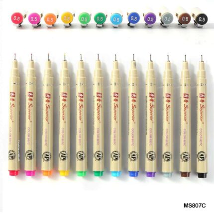 SUPERIOR 12 COLOR NEEDLE DRAWING PEN
