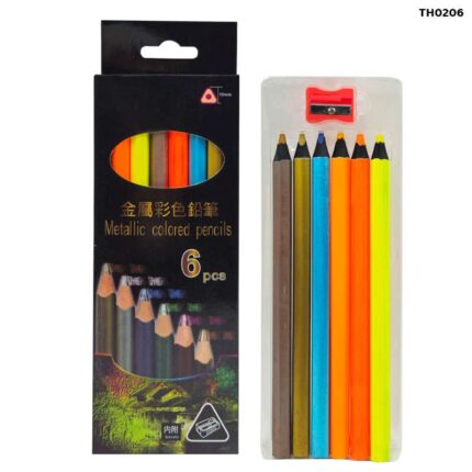 METALLIC COLORED PENCILS 6 PCS