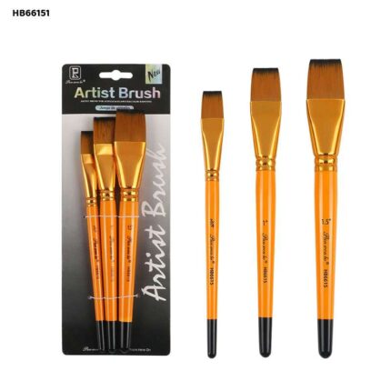 3PCS PAINT BRUSH FLAT JUMBO ORANGE