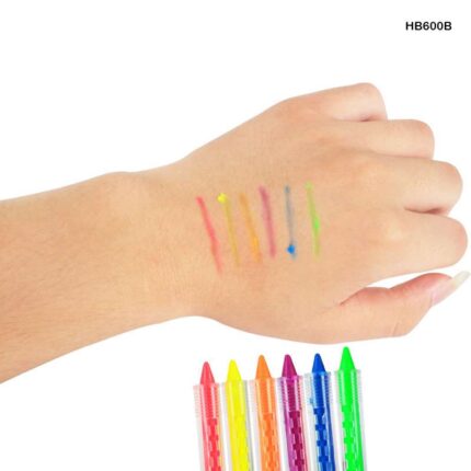 HB600B FACE PAINT STICK 6 NEON COLOR PUSH-UP