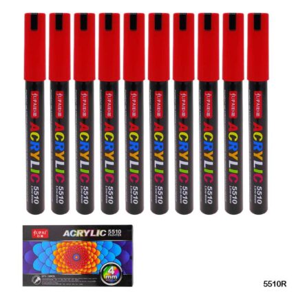 ACRYLIC PAINT MARKER RED 10PCS 4MM