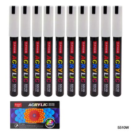 ACRYLIC PAINT MARKER WHITE10PCS 4MM