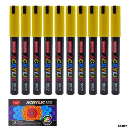 ACRYLIC PAINT MARKER YELLOW 10PCS 4MM
