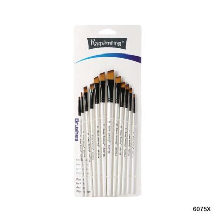 12 PCS PAINT BRUSH WHITE HANDLE  6075X